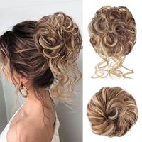 AISI HAIR Summervibes 2PCS Messy Bun Hair Pieces Wavy Curly Synthetic Updo Chignon Fake Scrunchies Ponytail Extension for Wom...