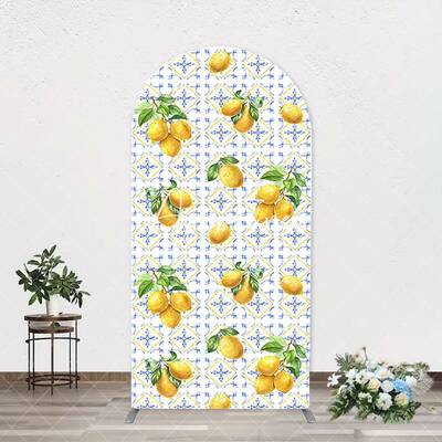Mediterranean Lemon Bohemia Arch Birthday Backdrop
