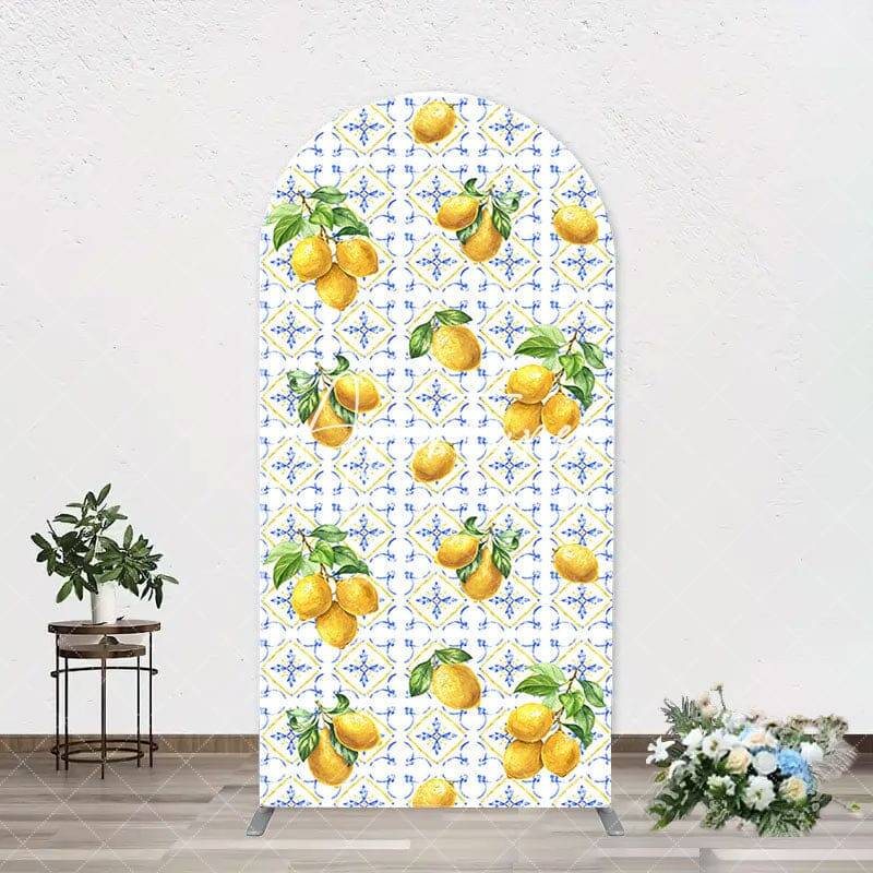 Mediterranean Lemon Bohemia Arch Birthday Backdrop