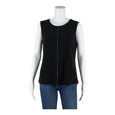 ERFO Y2K Diamante Vest Top Black Sleeveless Womens M