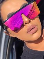 Unisex Street Trend Square Large Frame Sunglasses, Trendy Vintage Pink Sunglasses for Travel Use, Fashion Accessories for O...