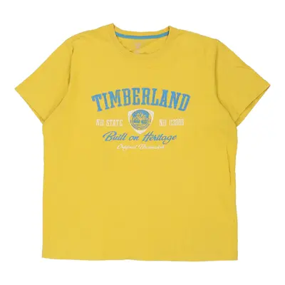 Timberland Spellout T-Shirt - XL Yellow Cotton