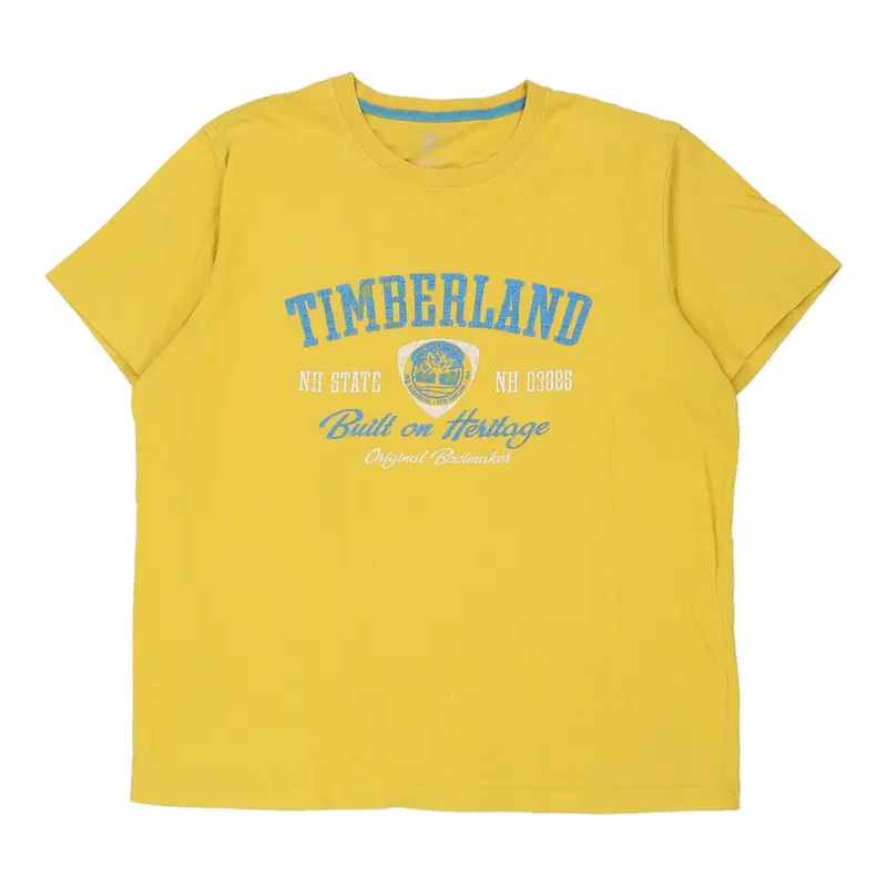 Timberland Spellout T-Shirt - XL Yellow Cotton