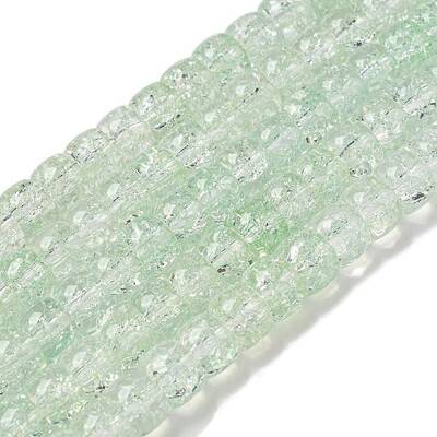 Transparent Spray Painting Crackle Glass Beads Strands