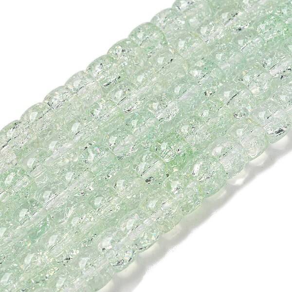 Transparent Spray Painting Crackle Glass Beads Strands