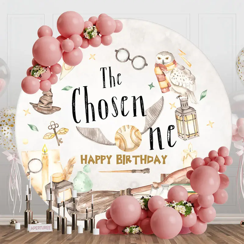 Magical The Chosen One Round 1st Birthday Backdrop - Aperturee