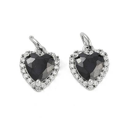Brass Micro Pave Cubic Zirconia Charms