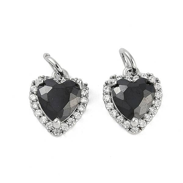 Brass Micro Pave Cubic Zirconia Charms