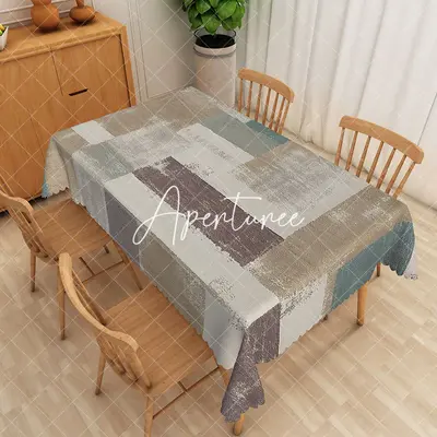 Aperturee Geometry Beige Texture Hoom Rectangle Tablecloth, 52 x 70 inch, 30.82 USD, rectangle tablecloths, ZJY05003-A