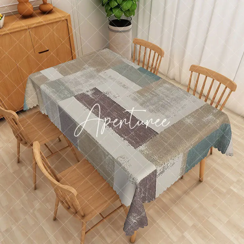 Aperturee Geometry Beige Texture Hoom Rectangle Tablecloth, 52 x 70 inch, 30.82 USD, rectangle tablecloths, ZJY05003-A