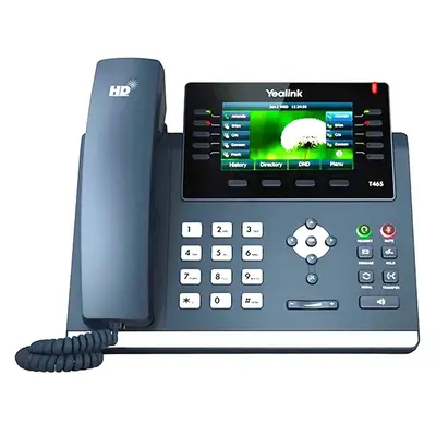 SIP-T46S Yealink T46S 16-Line 2-Ports Ethernet 4.3-Inch Backlit Color LCD Display Bluetooth Wi-Fi IP Phone