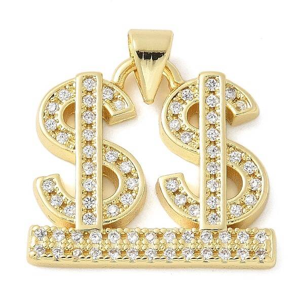 Brass Micro Pave Cubic Zirconia Pendants