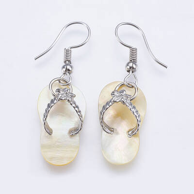 Natural Yellow Shell Dangle Earrings