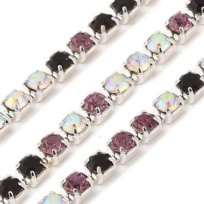 Rhinestone and Iron Cup Chain