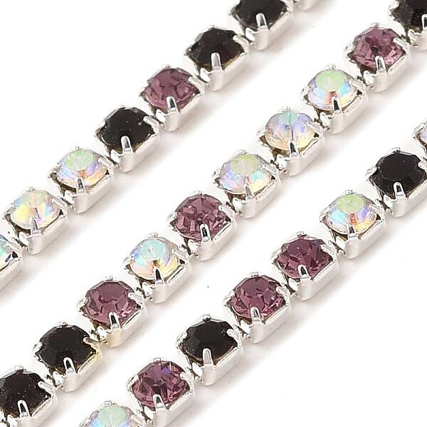 Rhinestone and Iron Cup Chain