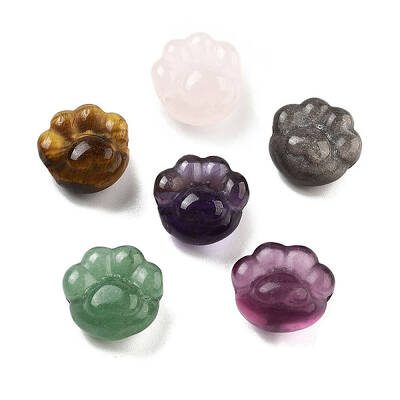 Natural Mixed Gemstone Carved Beads