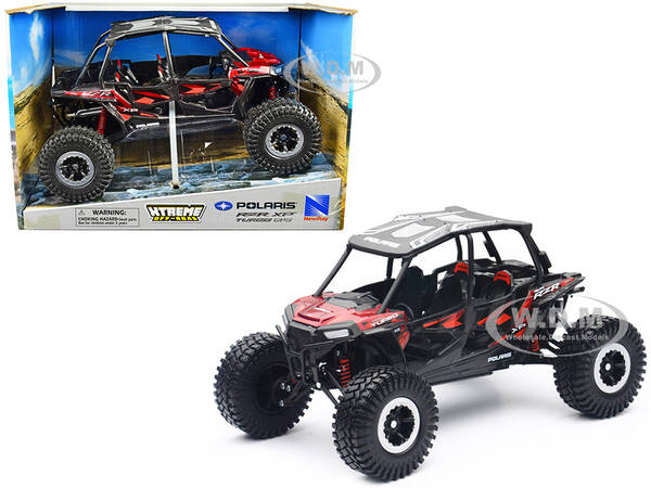 Polaris RZR XP 4 Turbo EPS Sport UTV Red Metallic with Graphics and Black Top Xtreme Off-Road Series 1/18 Diecast Model by Ne...