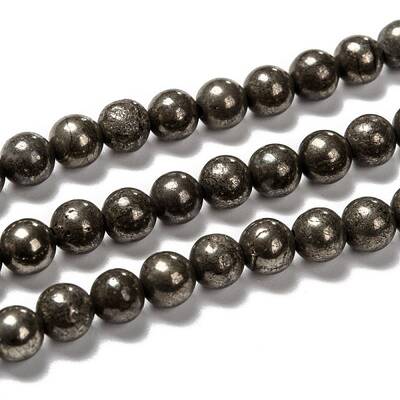 Natural Pyrite Beads Strands