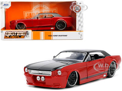1965 Ford Mustang Custom Red and Black Bigtime Muscle Series 1/24 Diecast Model Car by Jada