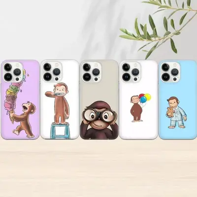 Monkey Phone Case Friendship Cover for samsung and iPhone 16 Pro, 15, 14, 13, 12, 11, Halloween Christmas gift curious george...