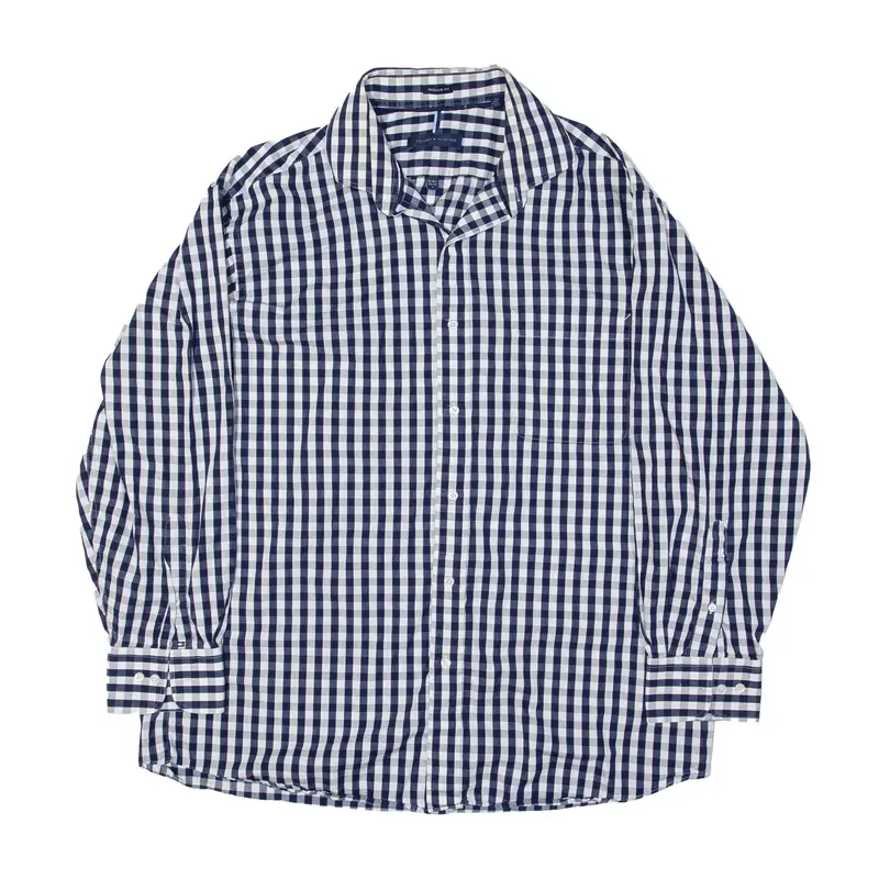 TOMMY HILFIGER Regular Fit Shirt Blue Gingham Long Sleeve Mens L