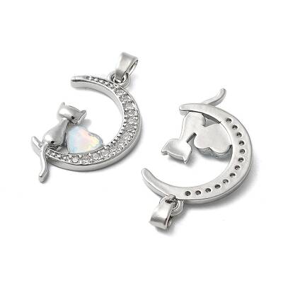 Brass Micro Pave Cubic Zirconia with Glass Pendants