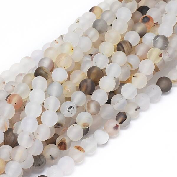 Natural Dendritic Agate Beads Strands