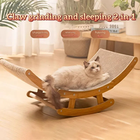 1pc Cat Scratching Board Bed, Swinging Cat Lounge Chair, 2 In 1 Kitty Scratches Lounger Furniture, Cat Beds With Removable Si...