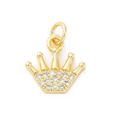 Brass Micro Pave Cubic Zirconia Charms