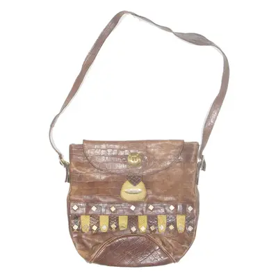 HAMOUCHE LAUSANNE Womens Shoulder Bag Brown Leather Animal Print
