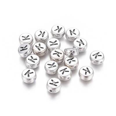 Silver Color Plated Acrylic Beads