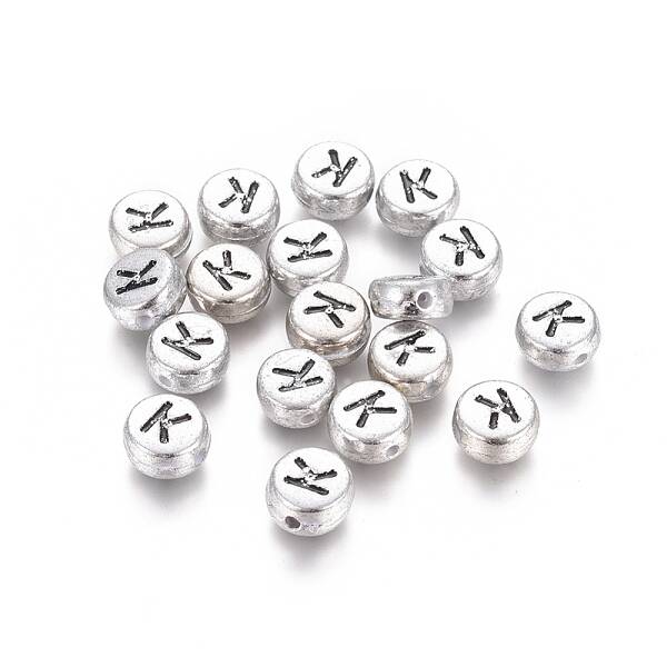 Silver Color Plated Acrylic Beads