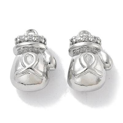 Brass Micro Pave Cubic Zirconia Charms