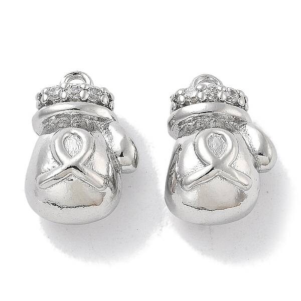Brass Micro Pave Cubic Zirconia Charms