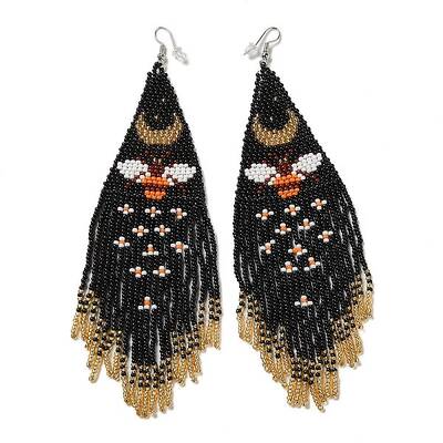 Bohemia Woven Glass Seed Bead Dangle Earrings