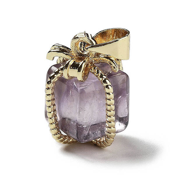 Natural Amethyst Gift Box Charms