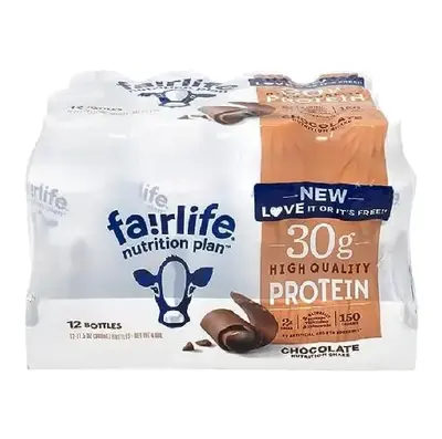 Fairlife Nutrition Plan High Protein Chocolate Shake - 30g, Gelatin-Free - 11.5fl.oz, Pack of 12