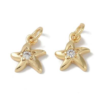 Brass Micro Pave Clear Cubic Zirconia Pendants
