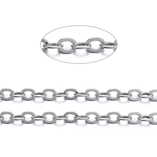 Brass Flat Oval Cable Chains