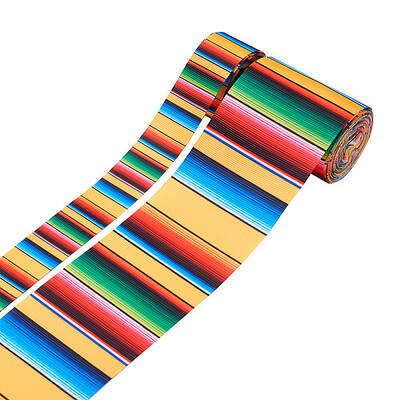 2Rolls 2 Styles Stripe Pattern Printed Polyester Grosgrain Ribbon