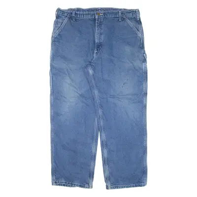 CARHARTT Carpenter Blanket Lined Workwear Mens Jeans Blue Straight W40 L30