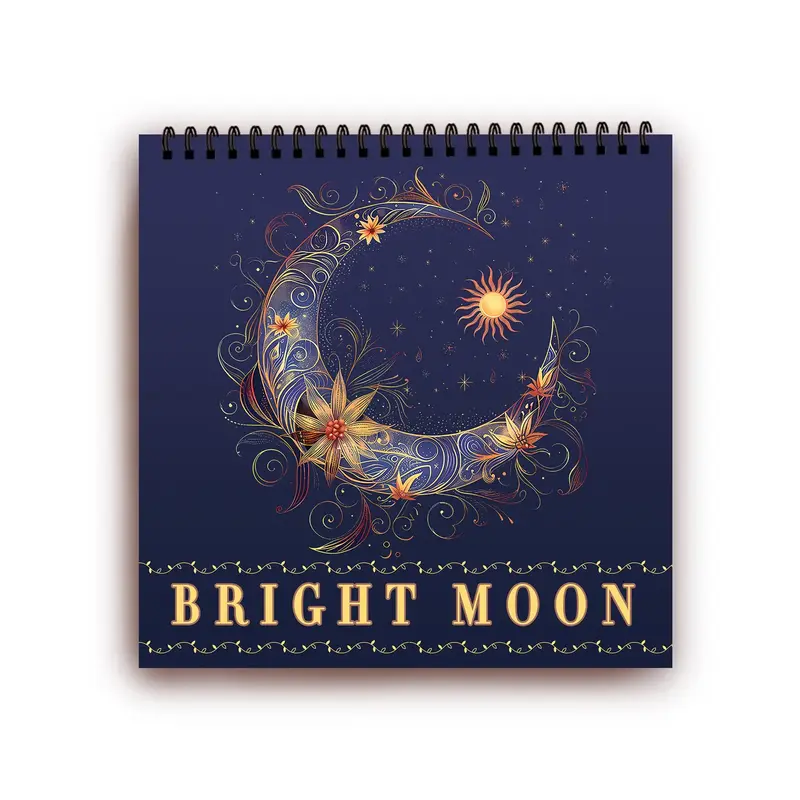 Moon & Flower Pattern Coloring Book, 30 Sheets Spiral Bound Stress Relief Coloring Book, Gift Ideas Kill Time Graffiti Painti...