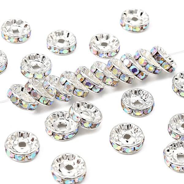 Brass Grade A Rhinestone Spacer Beads
