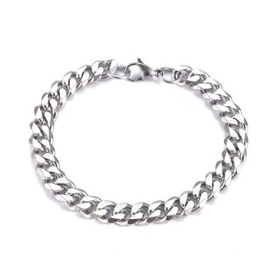 Tarnish Resistant Men's 304 Stainless Steel Cuban Link Chain Bracelets