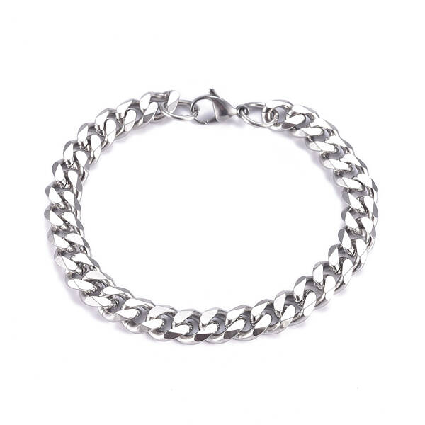 Tarnish Resistant Men's 304 Stainless Steel Cuban Link Chain Bracelets