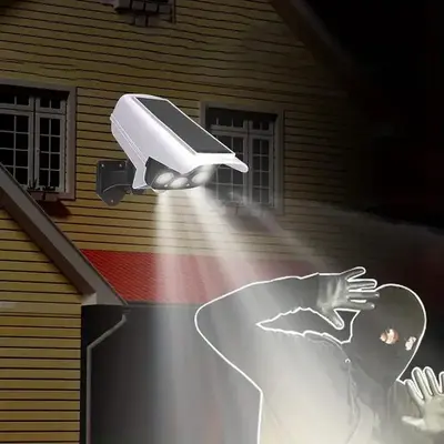 Motion Sensor LED Light for Summer Gift, Solar Garden LED Light, Simulation Surveillance Fake Camera, Human Body Sensor Wall ...