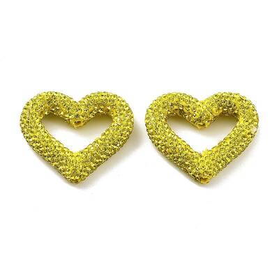 Heart Shape Polymer Clay Rhinestone Beads