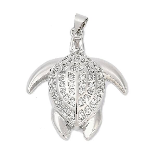 Brass Micro Pave Cubic Zirconia Pendants