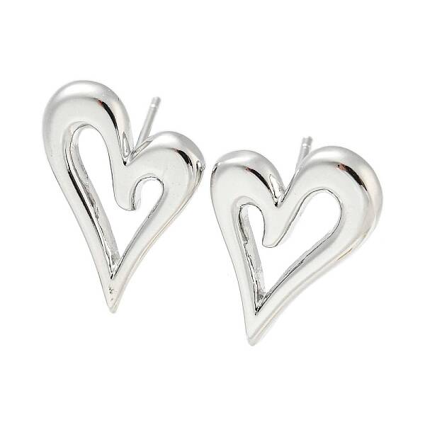 Hollow Heart Rack Plating Brass Stud Earrings