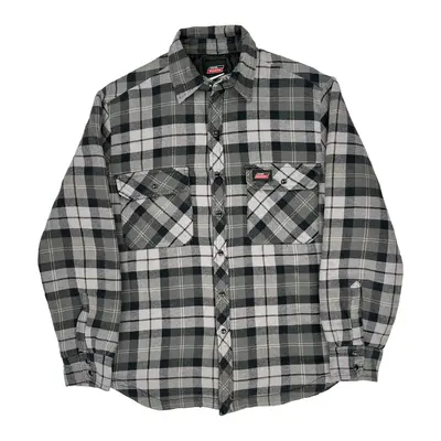 Dickies Checked Flannel Shirt - Medium Black & White Cotton